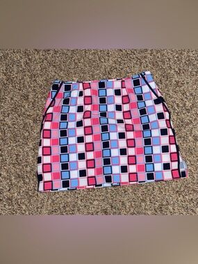 Women's size 6 Golftini Skort skirt/shorts Geometric golf tennis retro hippie